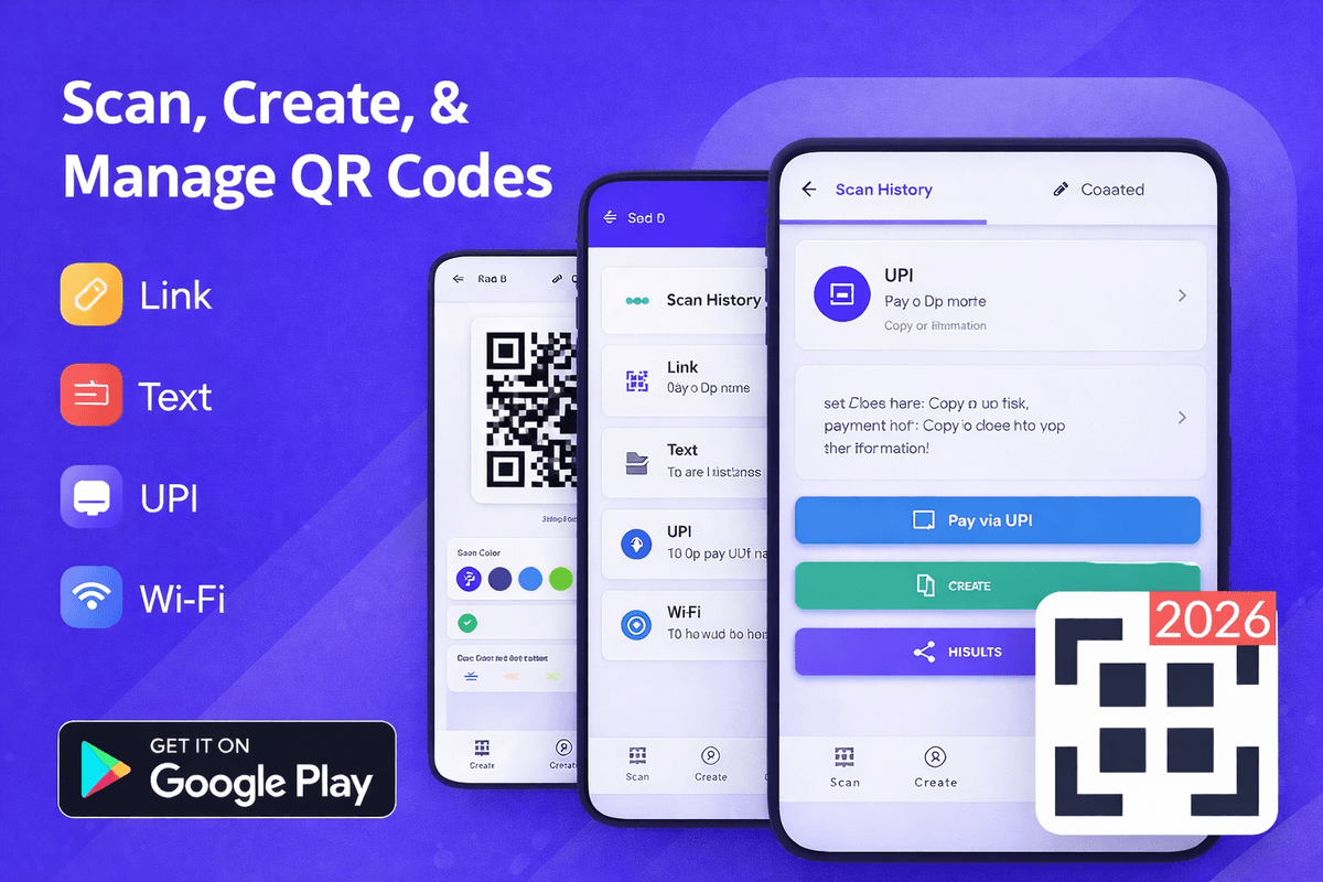 Easy QR Scanner feature graphic
