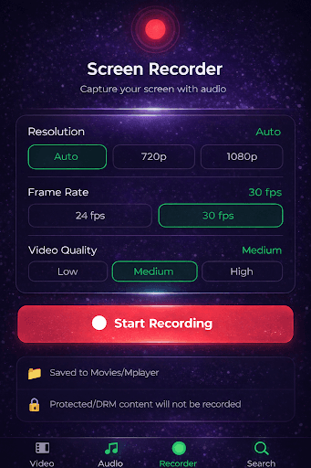 MPlayer HD screen recorder
