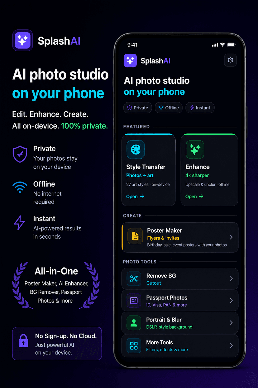 SplashAI home screen