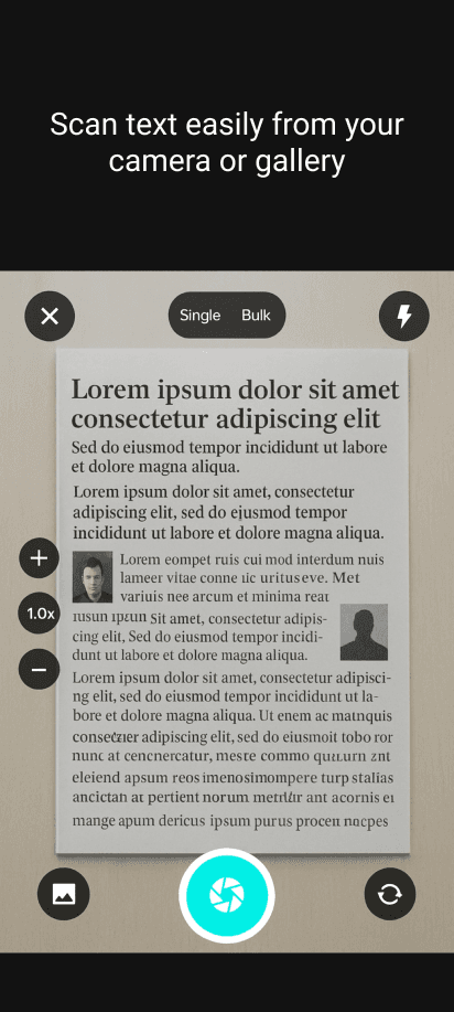 Vision AI OCR text scanner